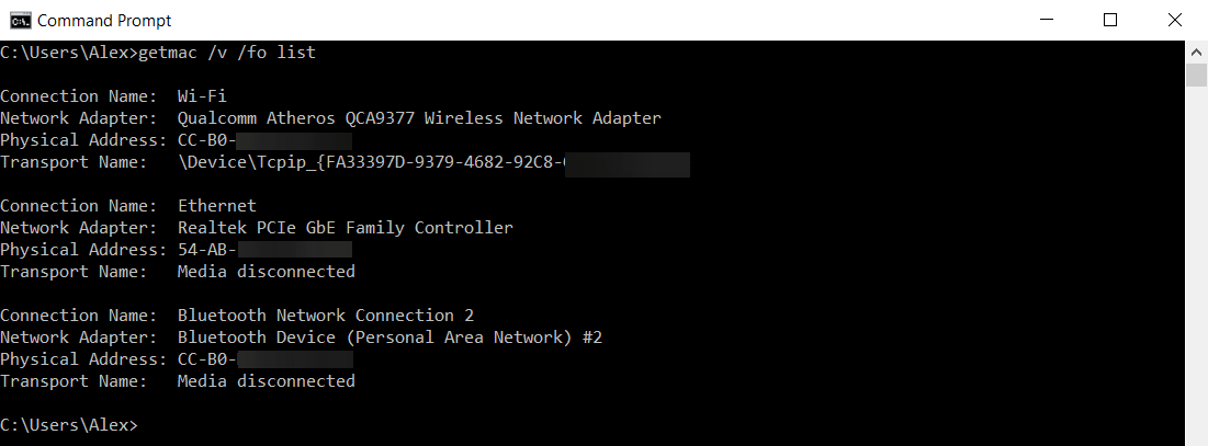 windows cli tool for mac address